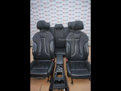 Interior din piele neagra S-line AUDI A3 2012-2020, vedere frontata