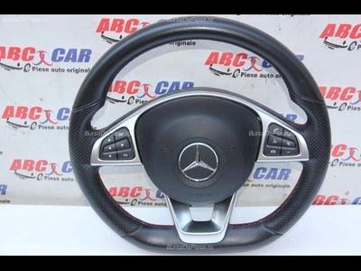 Volan din piele cu comenzi MERCEDES A-CLASS 2012-2018 oe A0004603303, vedere frontata