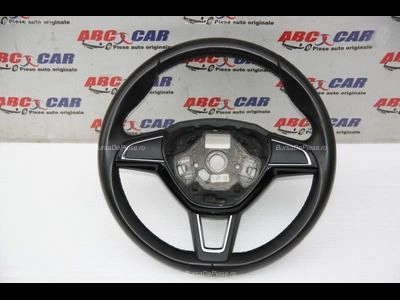 Volan din piele SKODA FABIA III 2014-2022 oe 5E0419091AD, vedere frontata