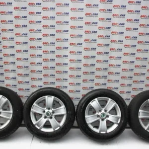 Set jante aliaj R15 SKODA OCTAVIA II 2004-2013 1Z0601025S, vedere frontata