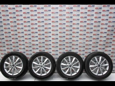 Set jante aliaj R16 SKODA OCTAVIA III 2012-2021 oe 5E0601025AD, vedere frontata
