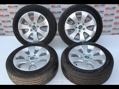 Set jante aliaj R16 SKODA SUPERB II 2008-2015 oe 3T0601025, vedere frontata