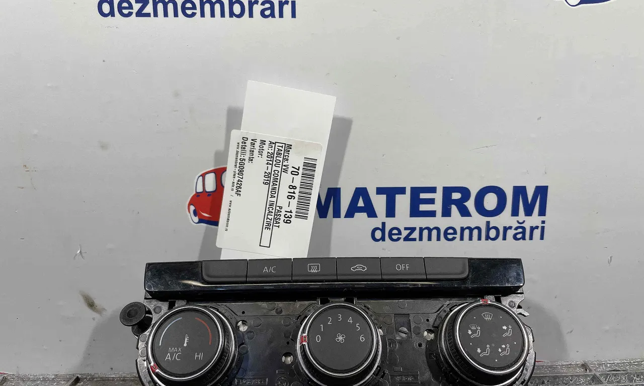 TABLOU COMANDA INCALZIRE VOLKSWAGEN PASSAT B8 2014-2019