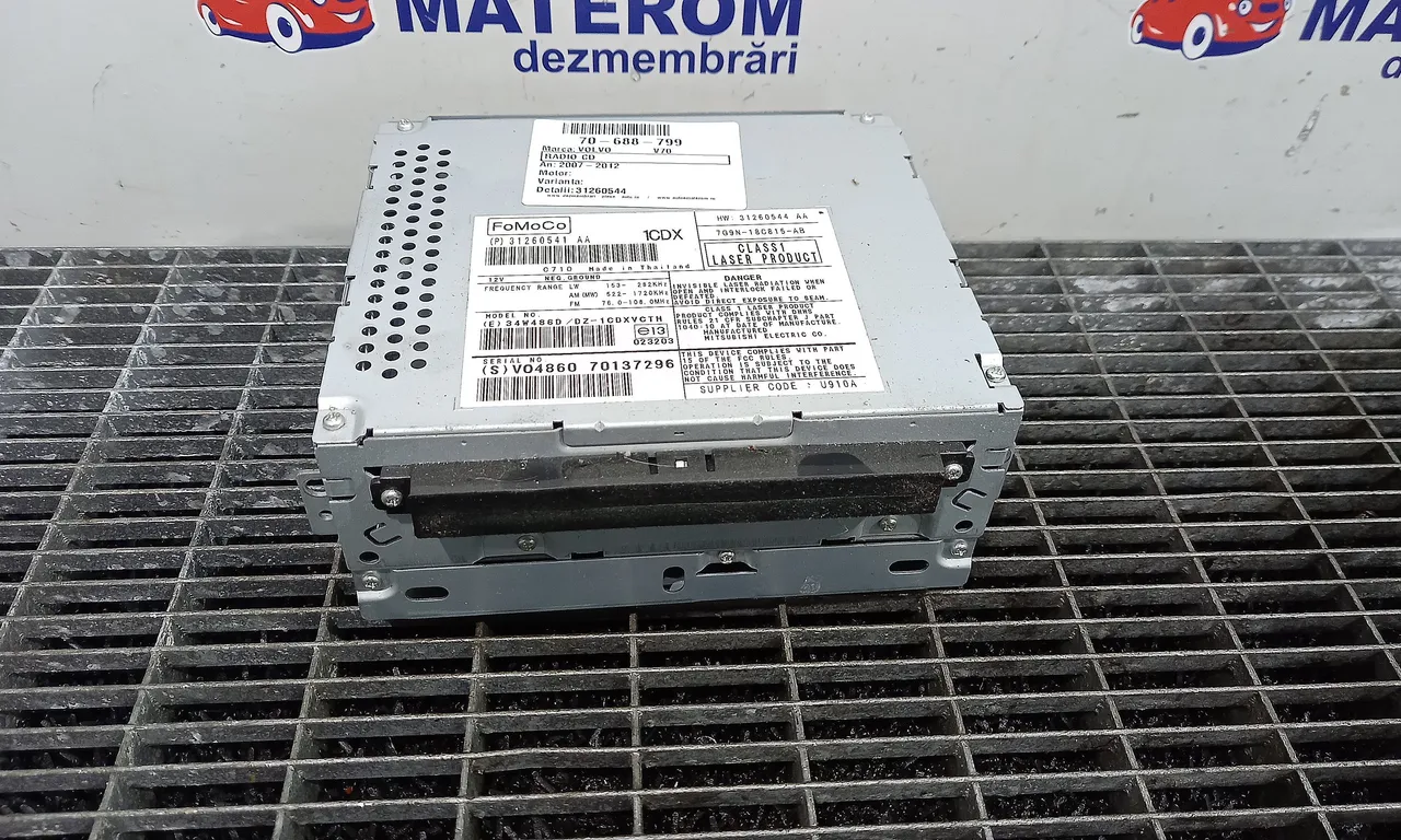 RADIO CD VOLVO V70 III 2007-2016