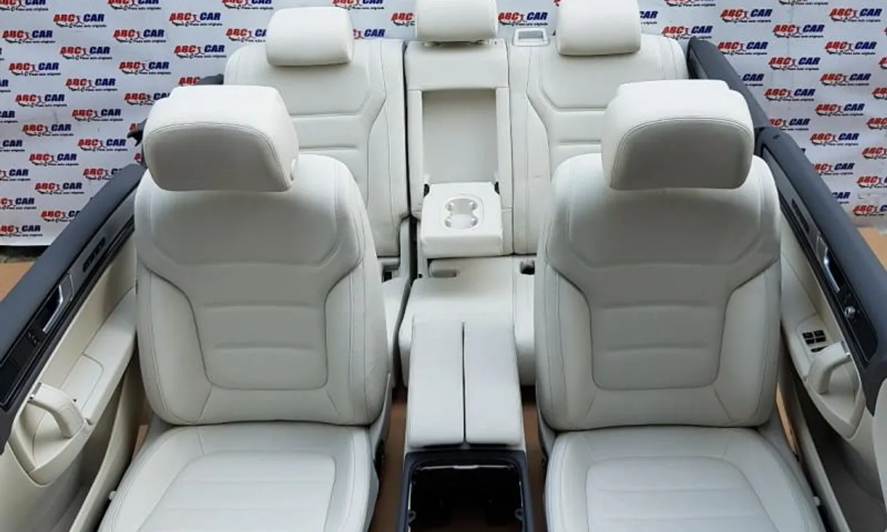 Interior complet din piele alba full electric cu memorie VOLKSWAGEN TOUAREG 2010-2018