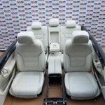 Interior complet din piele alba full electric cu memorie VOLKSWAGEN TOUAREG 2010-2018, vedere frontata