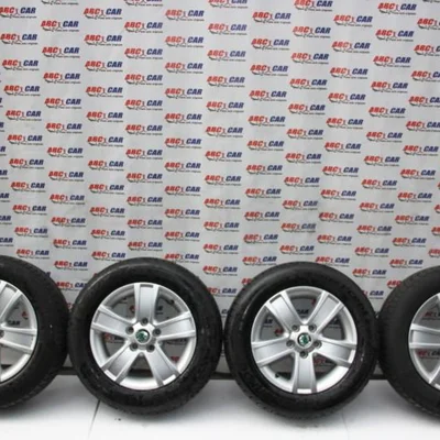 Set jante aliaj R15 SKODA OCTAVIA II 2004-2013 1Z0601025S, vedere frontata