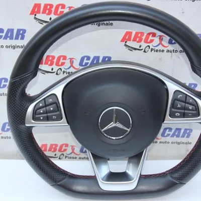 Volan din piele cu comenzi MERCEDES C-CLASS 2013-2023 A0004603303, vedere frontata