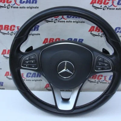 Volan din piele cu comenzi si padele MERCEDES B-CLASS 2011-2018 A0014609503, vedere frontata