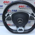 Volan din piele cu comenzi si padele MERCEDES GLC 2015-2022, vedere frontata